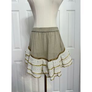 Ramy Brook Lurex Eliza Coverup Mini Skirt Metallic Tiered Mini Skirt Size XS